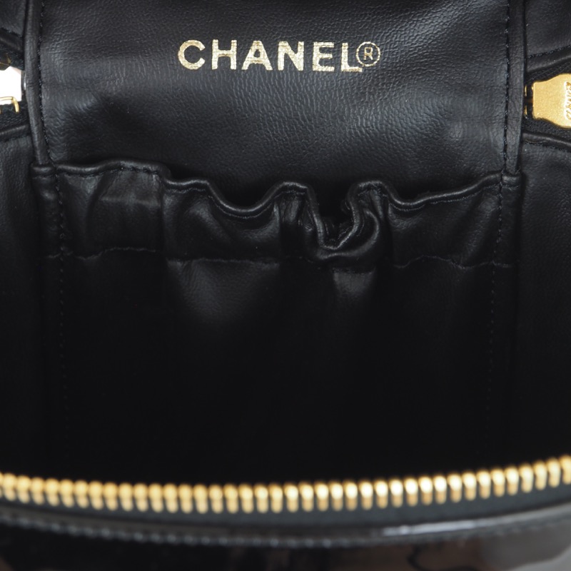 Chanel Vintage Black Patent Leather Timeless Small Vanity Case Auction