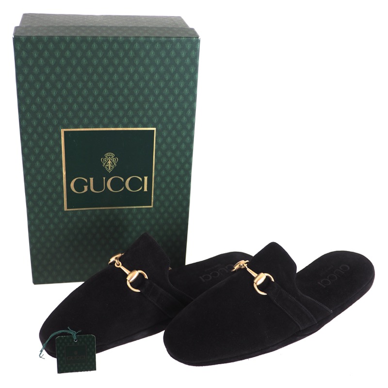 Vintage Gucci NWT Suede Horsebit Slippers Unisex 40 Shoes