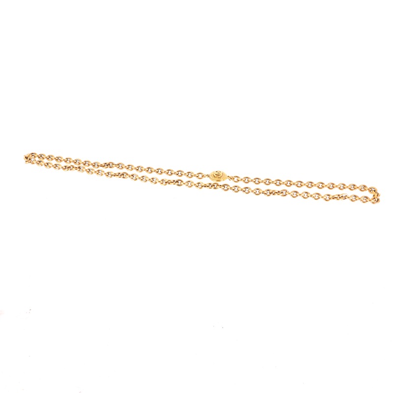Vintage Chanel Excellent Long Chain Round Logo Necklace - Image 2