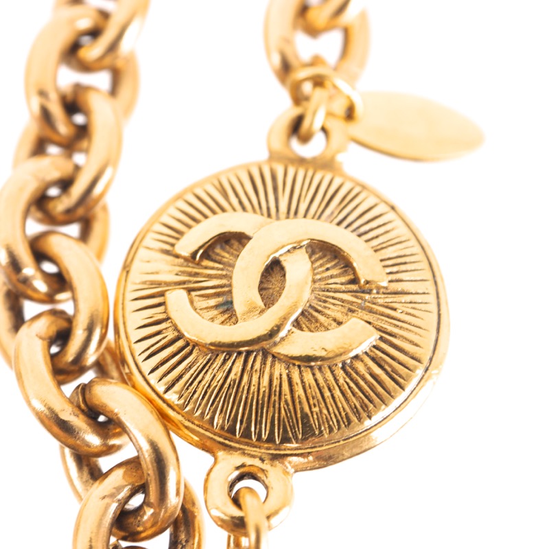 Vintage Chanel Excellent Long Chain Round Logo Necklace - Image 5