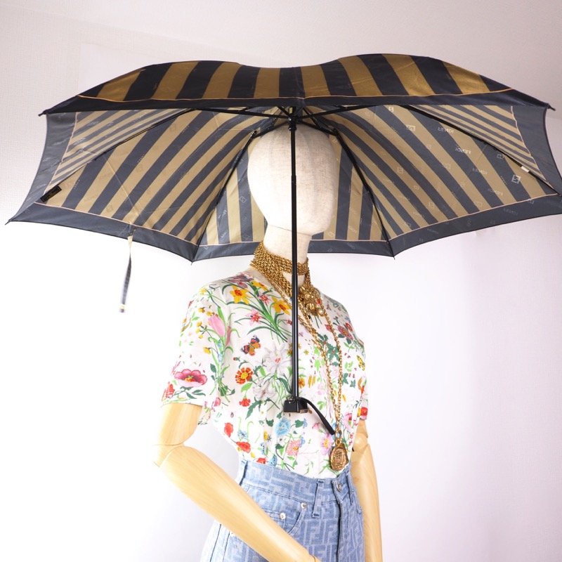 Vintage Fendi Monogram Stripe Never Used Umbrella - Image 8
