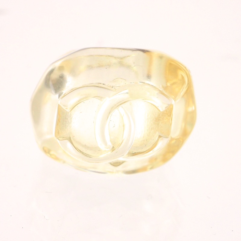 Vintage Chanel Clear Plastic Excellent Huge Chunky Ring US 6 1/2 - Image 3