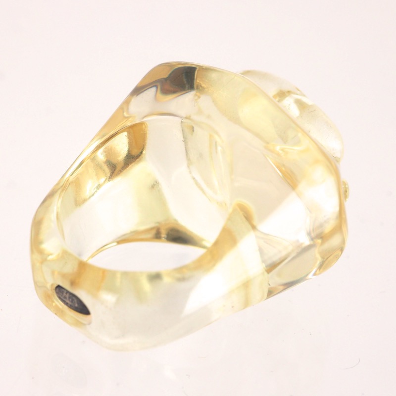 Vintage Chanel Clear Plastic Excellent Huge Chunky Ring US 6 1/2 - Image 4