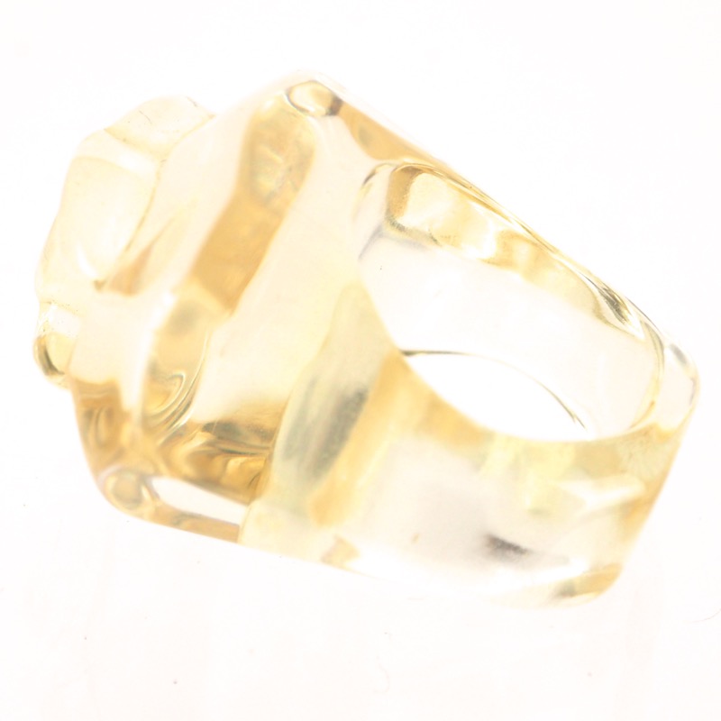 Vintage Chanel Clear Plastic Excellent Huge Chunky Ring US 6 1/2 - Image 5