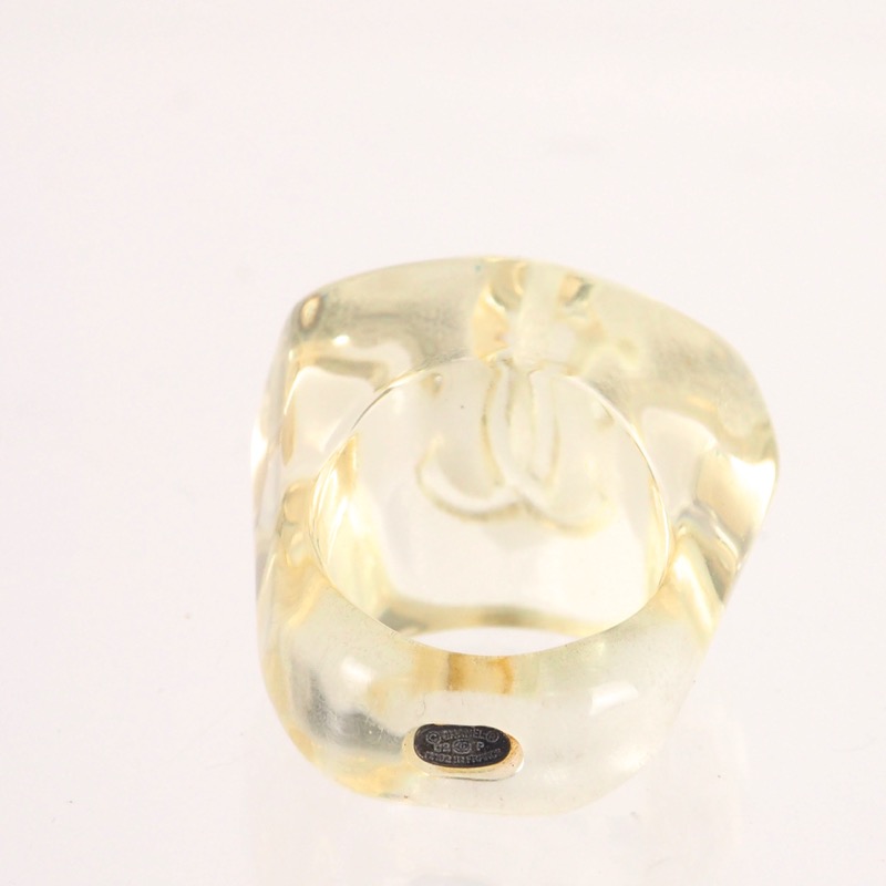 Vintage Chanel Clear Plastic Excellent Huge Chunky Ring US 6 1/2 - Image 6