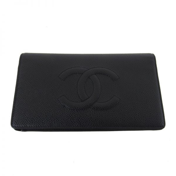 Vintage Chanel Envelope Clutch Black Caviar Wallet. - Nina Furfur