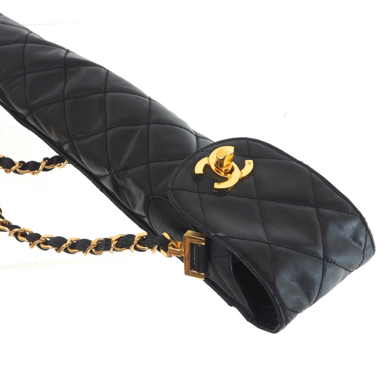 Vintage Chanel Black Quilted Gold Turn Lock Umbrella Case Shoulder Bag - Nina  Furfur Vintage Boutique