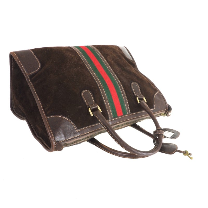 Vintage Gucci Signature Suede Zipper Speedy Ribbon Hand Bag - Nina Furfur  Vintage Boutique