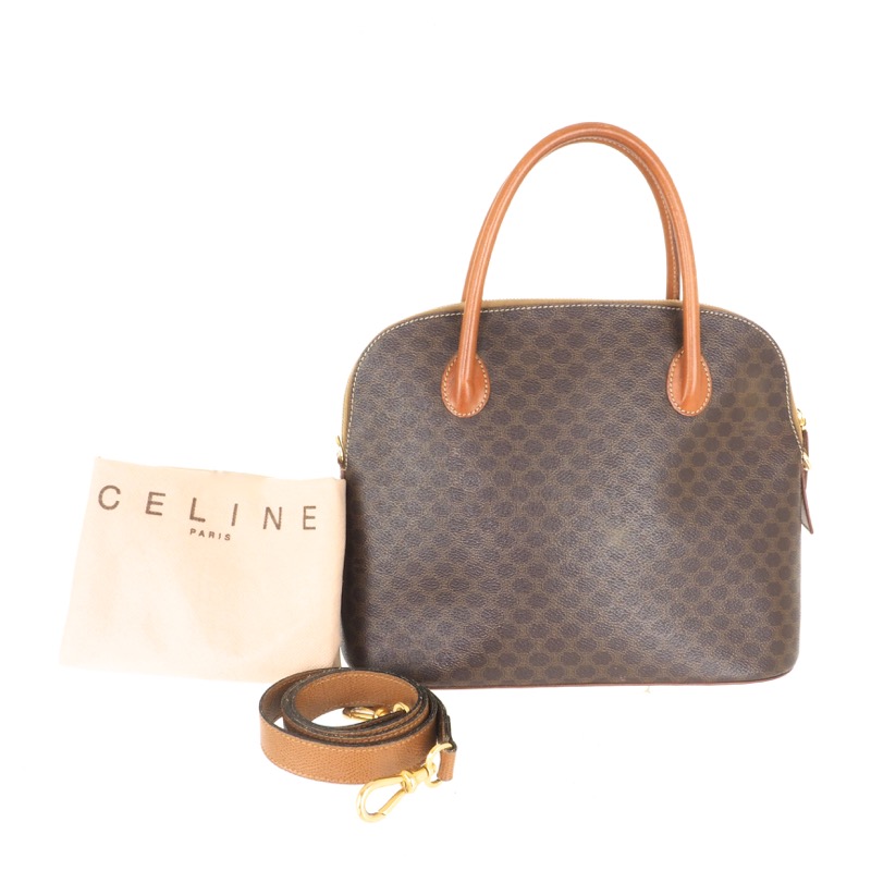 Vintage Celine Macadam Round Handle Strap Hand Bag - Nina Furfur Vintage  Boutique