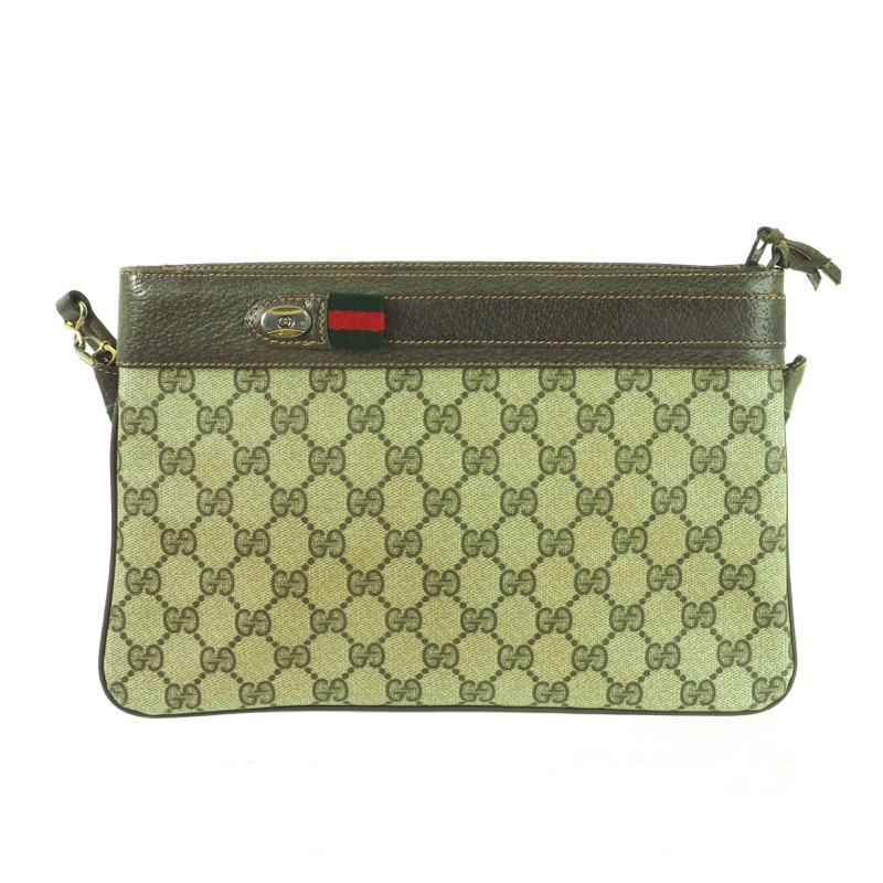 Vintage Gucci Double Compartment GG Monogram rare Shoulder Bag
