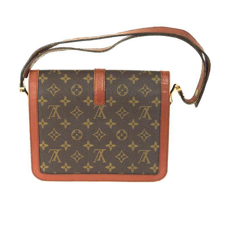 Louis Vuitton Vintage Monogram Flap Messenger Bag Brown