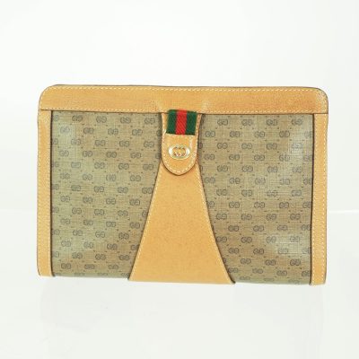 Vintage Gucci M Size Monogram Rare Micro GG Clutch Bag