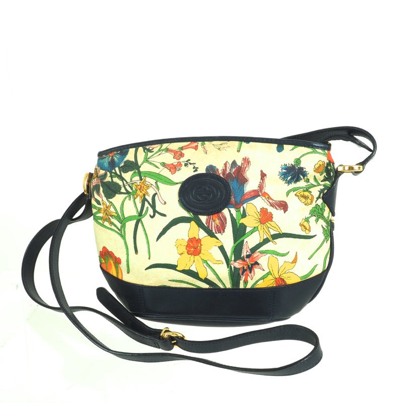 Vintage Gucci 1980s Botanical Flora Bucket Shoulder Bag – Recess