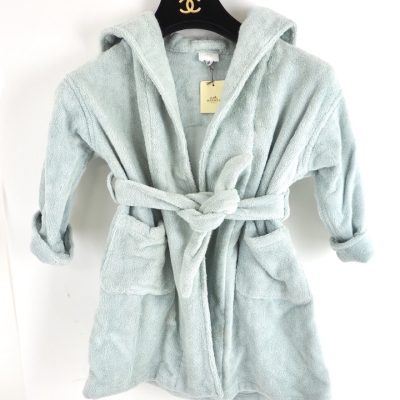 Vintage Hermes PEIGNOIR Baby Hooded Bathrobe Light Blue NWT w/Box  Clothing