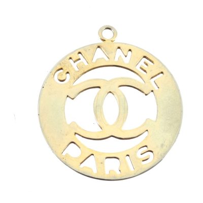 Vintage Chanel Cut Out Earring Part Large Round Gold Earrings