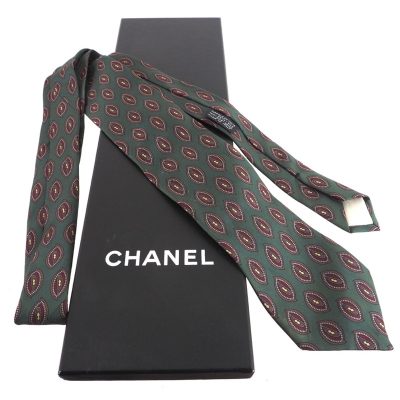 Vintage Chanel Logo Necktie Excellent in Box