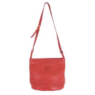 Vintage Gucci Oval Genuine Leather Red  Shoulder Bag