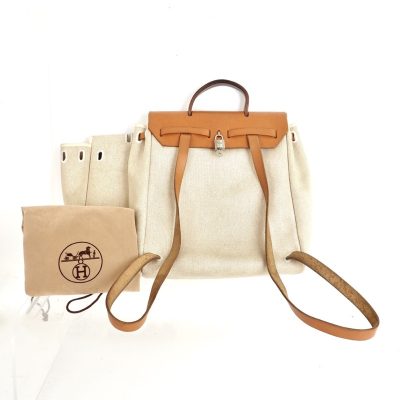 Vintage Hermes HER Bag Backpack – Canvas & LeatherGuaranteed Authentic Backpack