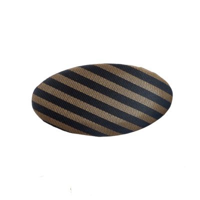 Vintage Fendi Pecan Jacquard & Gold-Tone Metal Hair Barrette — Black / Beige / Gold Accessory