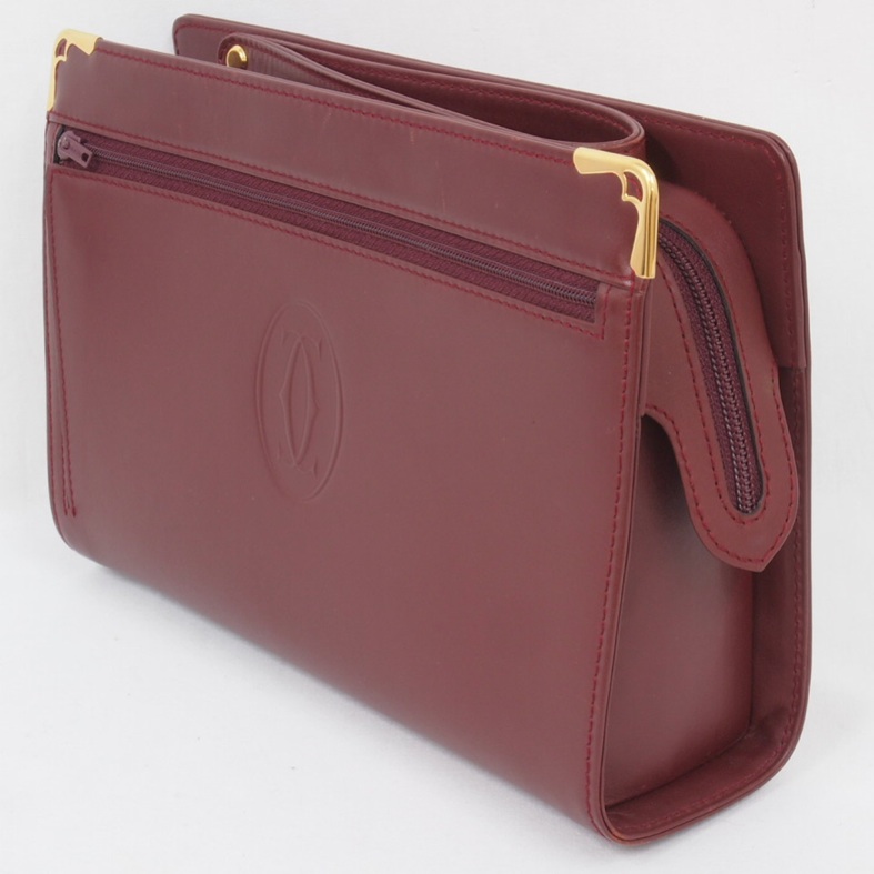 Vintage Cartier Clutch Bag Purse Classic Red Logo Handbag Excellent Handle | eBay