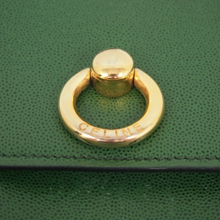 Vintage Celine Green Trapezoid Leather Shoulder Cross Body Handbag ...  