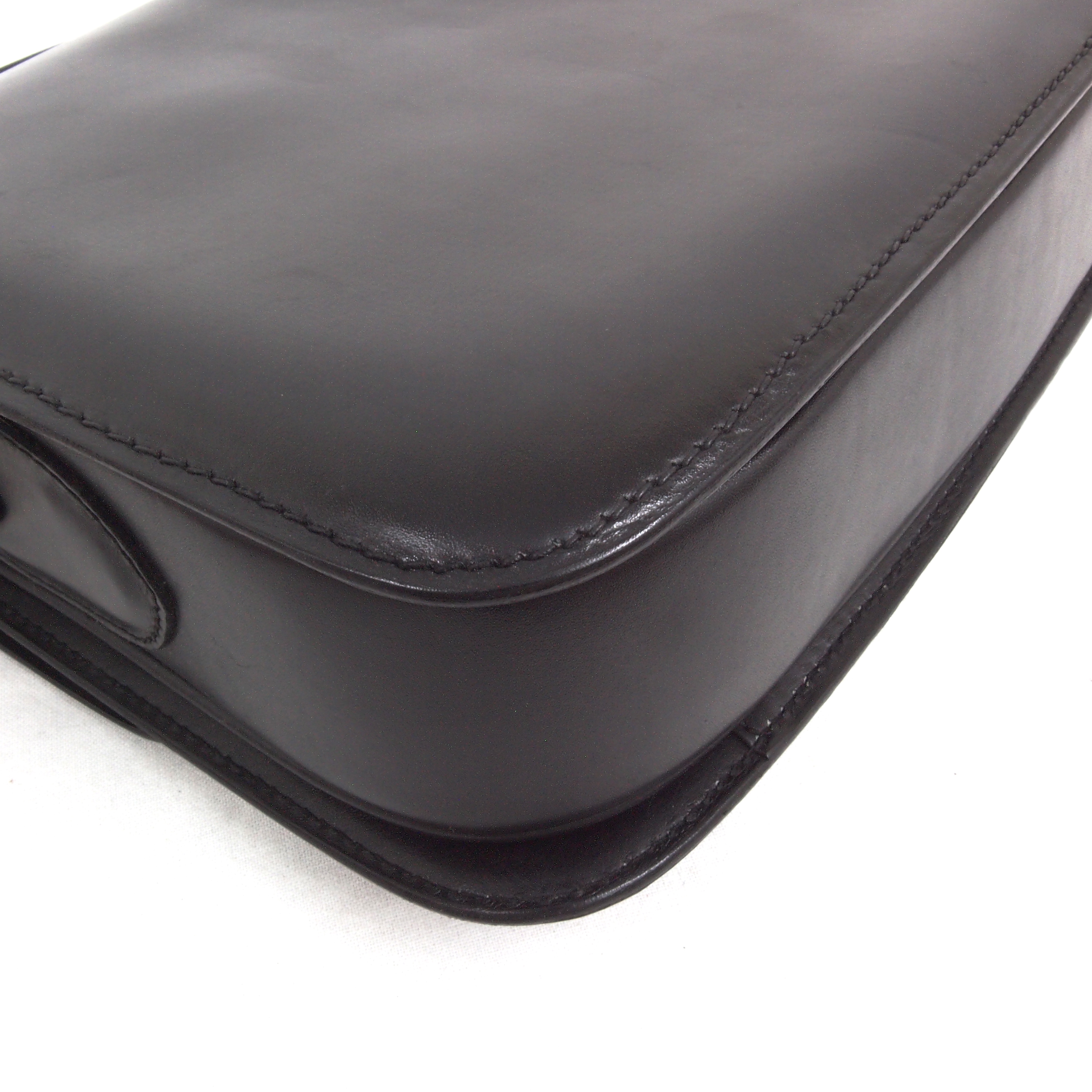 Vintage Celine Black Leather Logo Buckle Flap Shoulder Bag Handbag | eBay