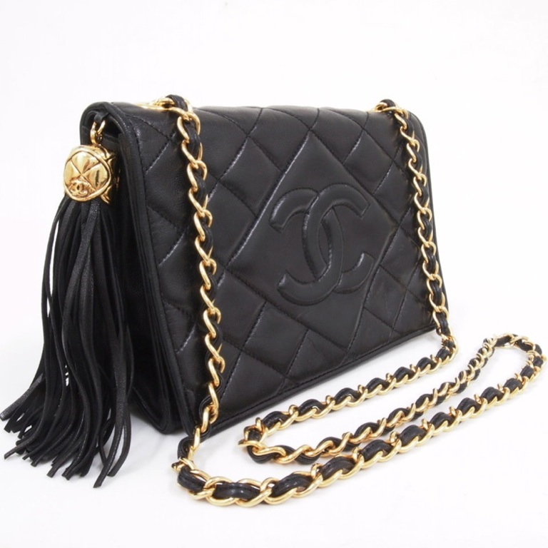 Vintage CHANEL Tassel Diamond Quilted Chain Shoulder Handbag Bag Excellent | eBay