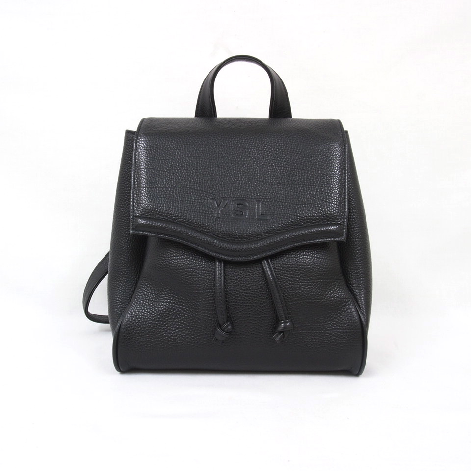 Vintage Yves Saint Laurent YSL Mint Condition Black Leather Backpack Handbag | eBay