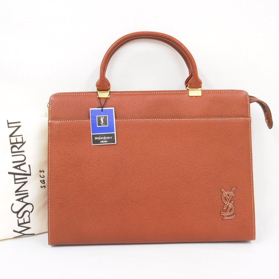 Vintage Yves Saint Laurent YSL New Calf Skin Leather Briefcase ...  