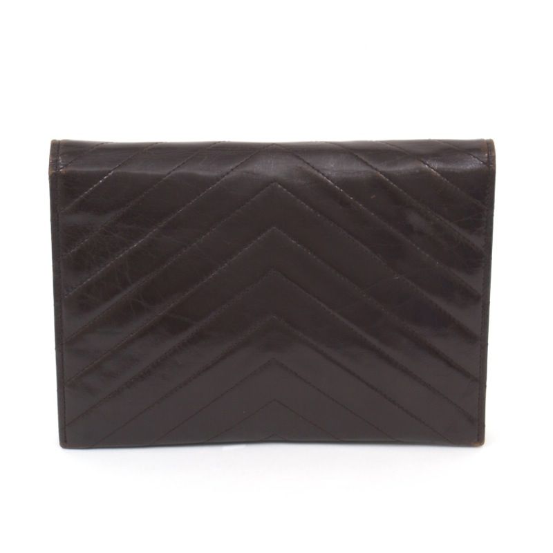 Vintage Yves Saint Laurent YSL Chevron Brown Clutch Bag - Nina ...  