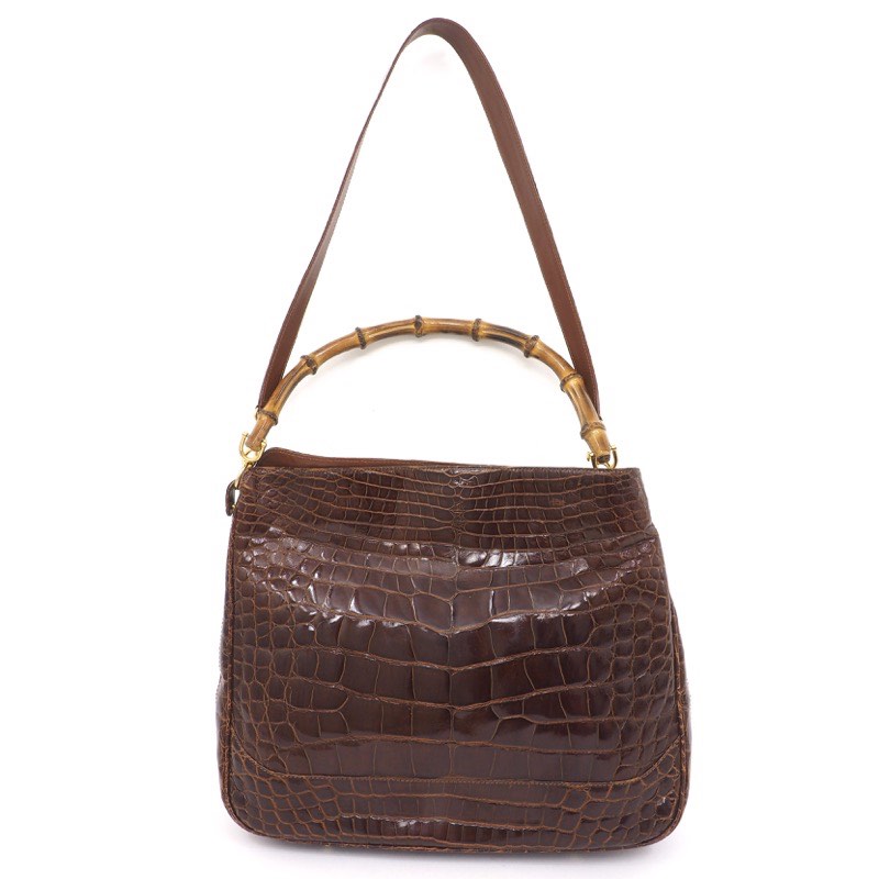 Vintage Pierre Cardin Brown Genuine Crocodile Leather Tote Shoulder Bag ...