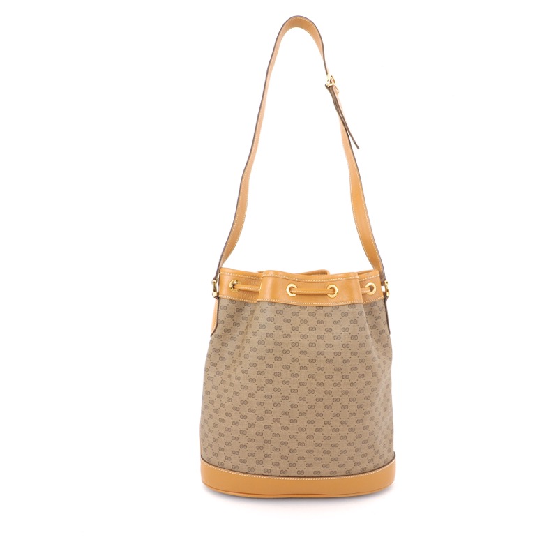 Vintage Gucci Micro GG Monogram Bucket String Shoulder Bag. - Nina Furfur  Vintage Boutique