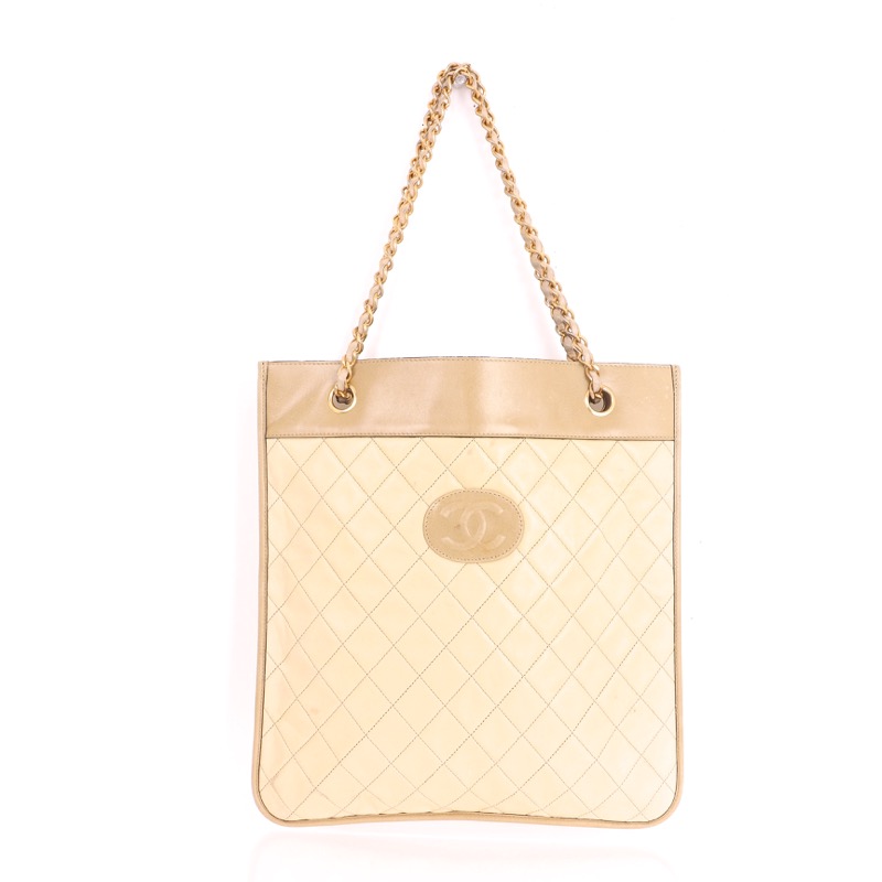 Chanel Vintage Beige Quilted Lambskin Square Classic Single Flap Bag Gold  Hardware, 1997-1999 Available For Immediate Sale At Sotheby's