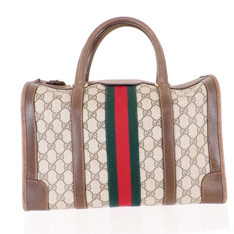 Vintage Gucci Signature Suede Zipper Speedy Ribbon Hand Bag - Nina