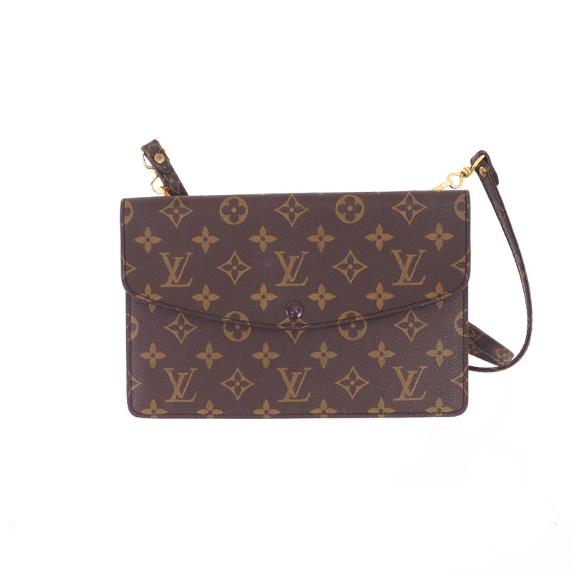 Louis Vuitton Double Rabat Shoulder Bag Monogram Brown M51815 Free Shipping