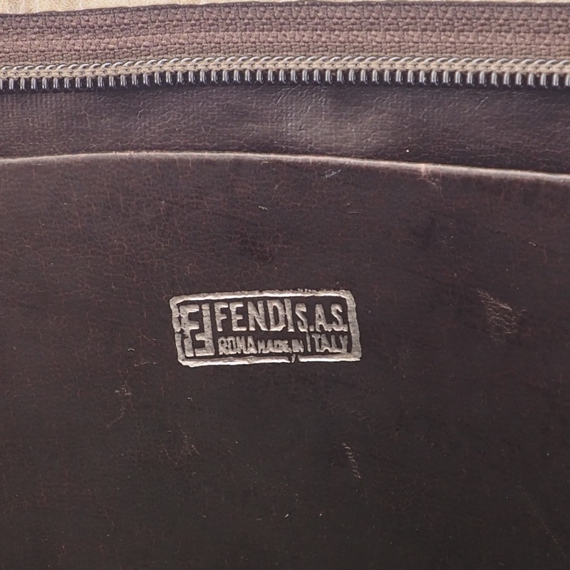 Vintage Fendi Zucca Large Vinyl Coated Clutch Bag - Nina Furfur Vintage ...