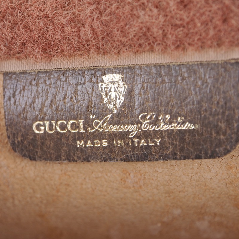 Vintage Gucci Excellent New Large Brown Red Clutch Bag - Nina