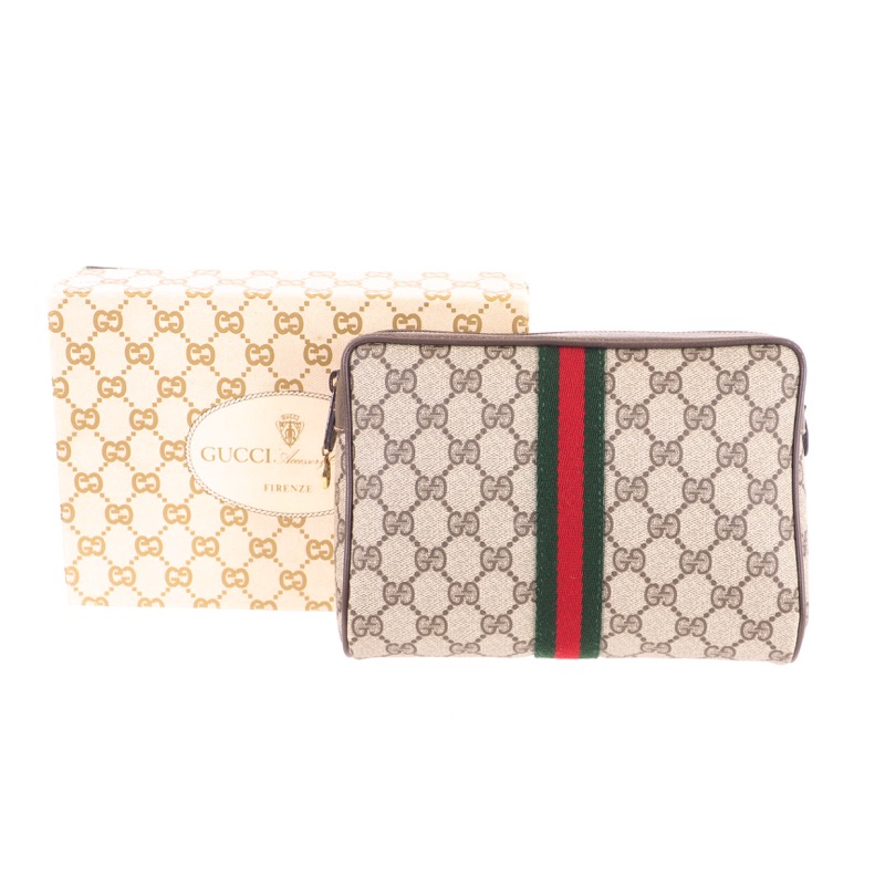 Vintage Gucci NIB Monogram Box Clutch Bag - Nina Furfur Vintage Boutique