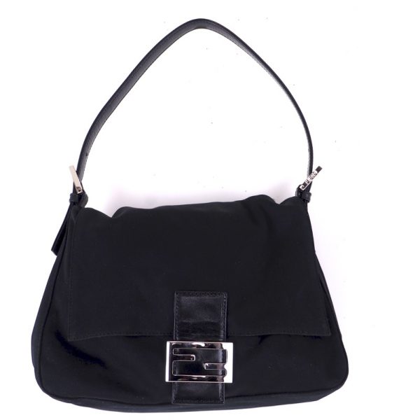 Vintage Fendi Black Jersey Mamma Baguette Excellent Hand Bag - Nina ...