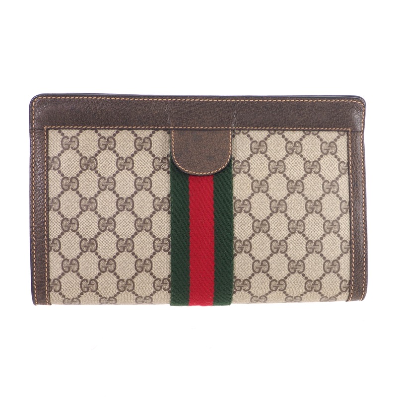 Vintage Gucci Excellent Condition Large Monogram Signature Clutch Bag ...