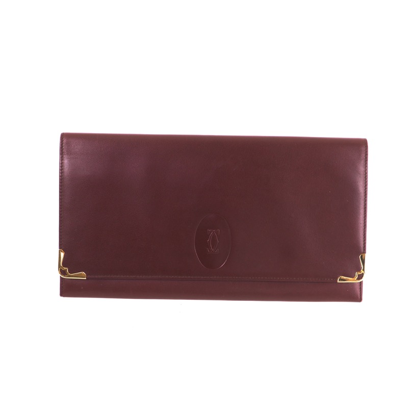 Vintage Cartier Burgundy Red Envelope Organizer NIB Clutch Bag - Nina ...