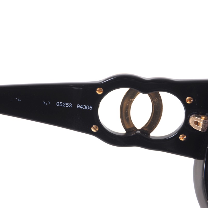 Vintage Chanel XL Jumbo Gold Logo Sunglasses - Image 8