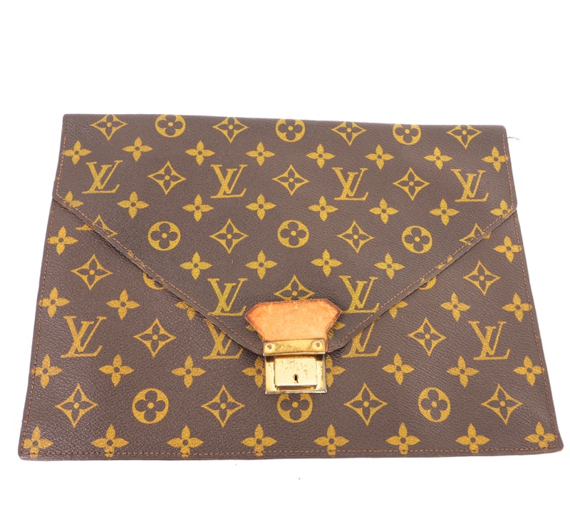 Louis Vuitton NEW Monogram Patch Sticker Envelope Pouch Clutch Wristlet in  Box at 1stDibs