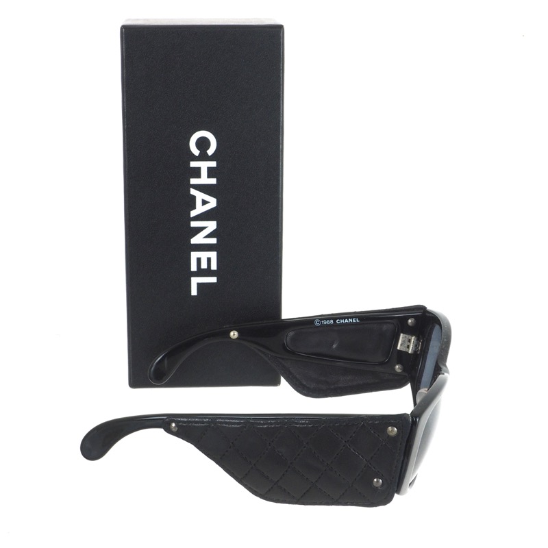 Vintage Chanel Quilted Wide Leather 1988 Rare Sunglasses - Nina Furfur  Vintage Boutique