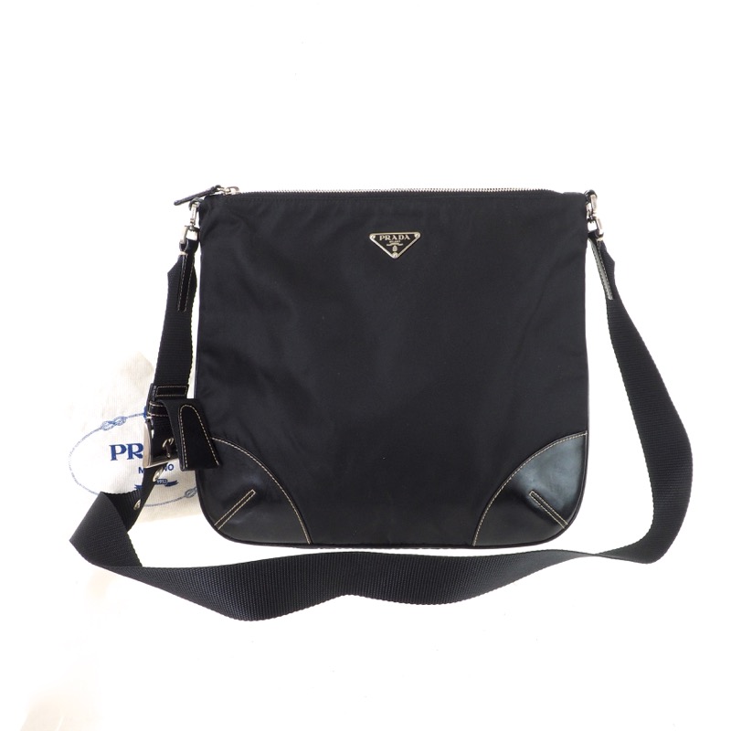 Prada Coloured Strap Crossbody Bag in Black