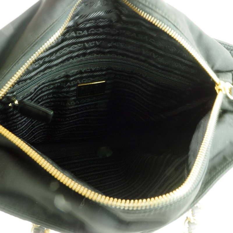 Vintage PRADA Gold Chain Signature Nylon Shoulder Bag - Nina Furfur ...