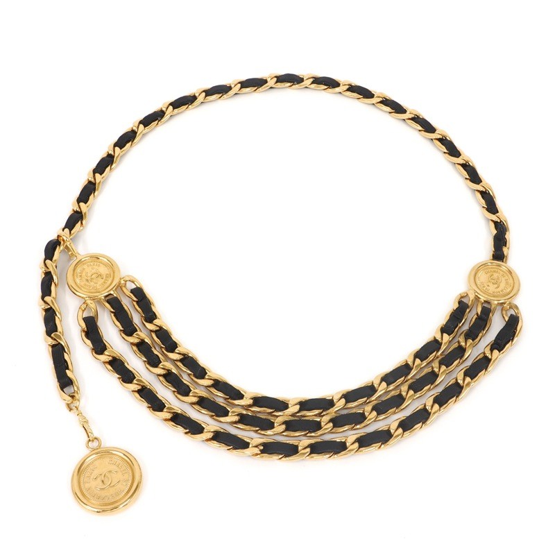 [Chanel] Chanel 93A Lava Arabesque COCO Mark Brooch Accessory Gold [Used] [Authenticated and Guaranteed Authentic] 208831