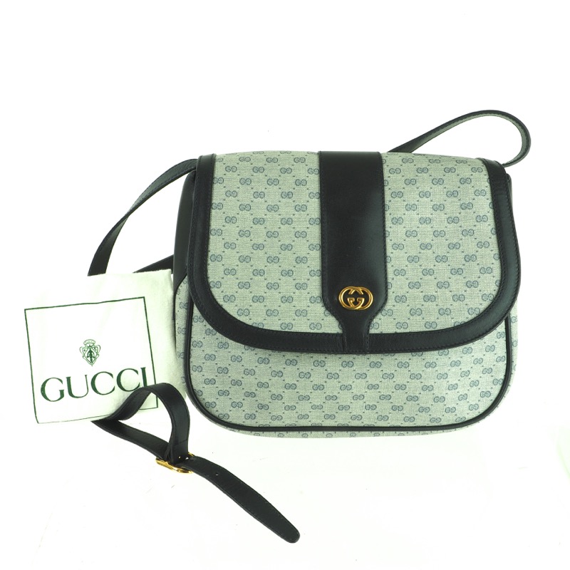 Gucci, Bags, Vintage Gucci Bag Micro Gg Coated Canvas Leather Bag
