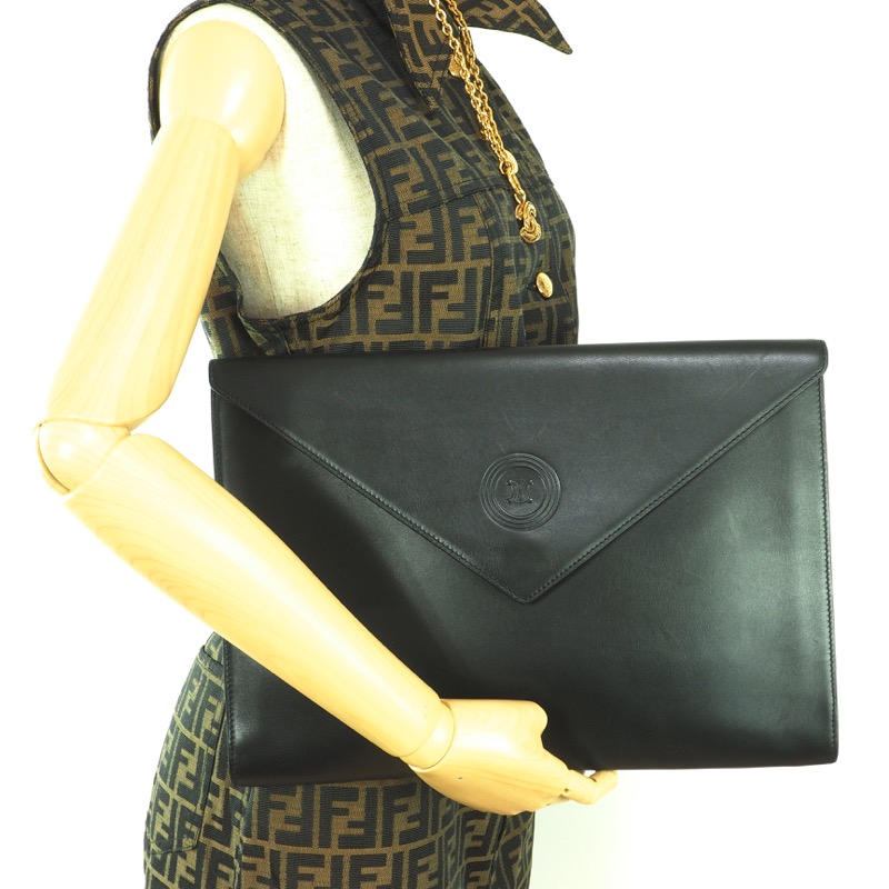 Fendi Ff Envelope Clutch Bag in Black