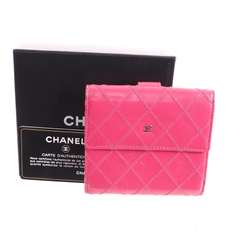 Vintage Chanel Pink Quilted Leather Square Wallet - Nina Furfur Vintage ...